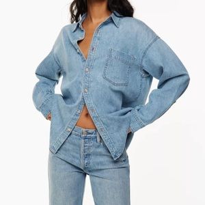 The 80’s Comfy Denim Shirt by denim forum at Aritzia